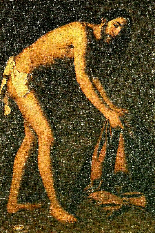 Francisco de Zurbaran christ recovers his tunic after being whipped oil painting image